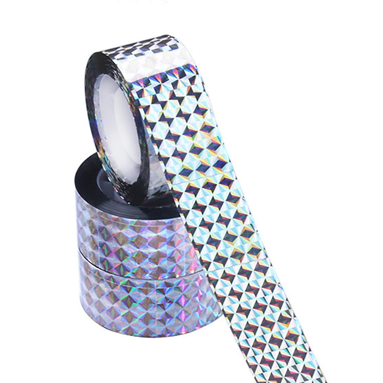 1 Roll Bird Scare Tape Dual-sided Shining Fade-resistant Reflective Bird Repellent Ribbon Tape Yard