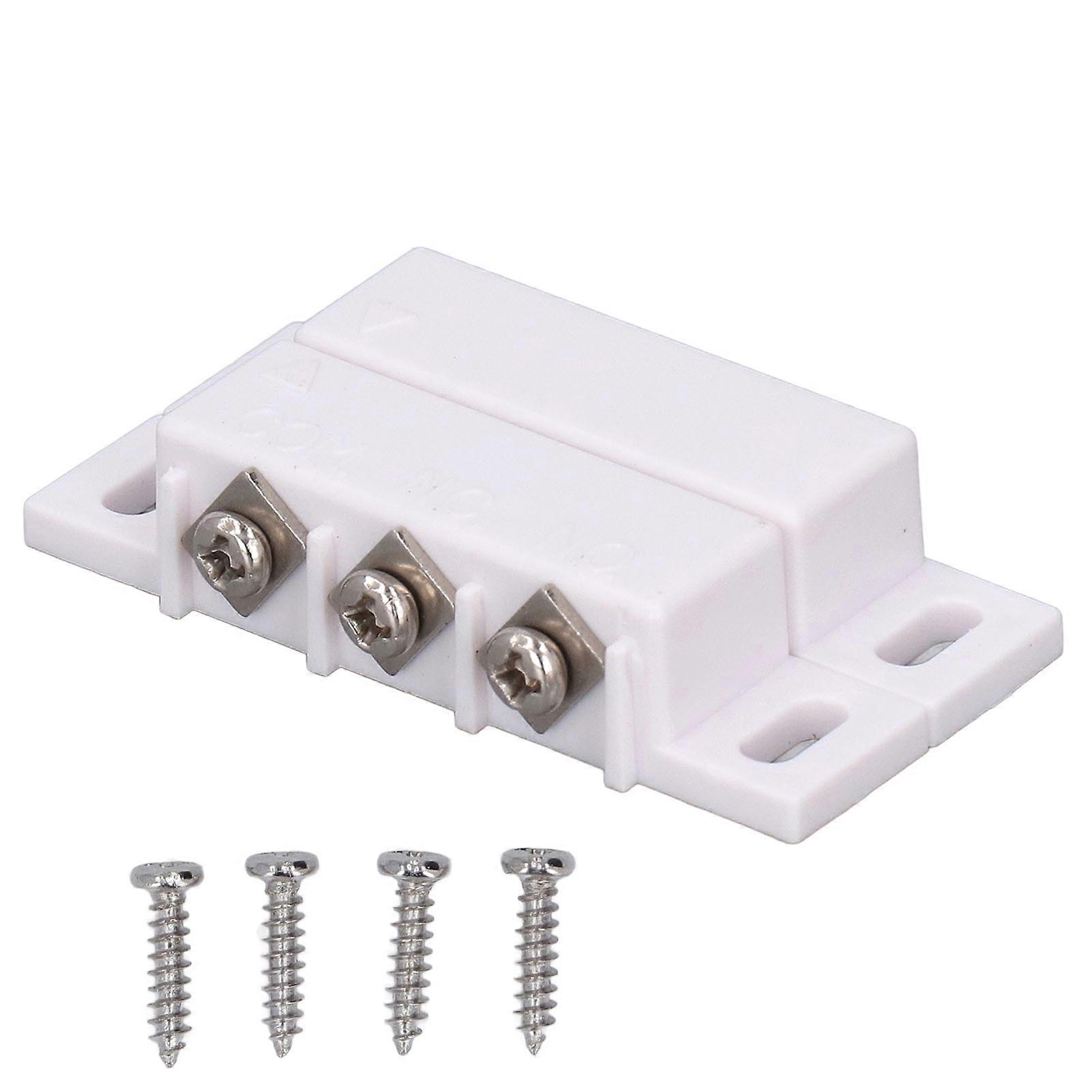 2 Sets Magnetic Reed Switch NO NC Wired Surface Mounted Magnetic Contact Switch for Door Window