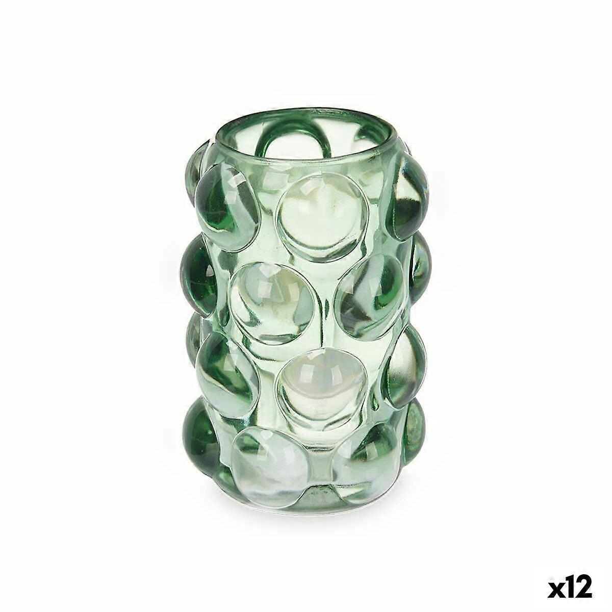 Candle Bowl Gift Decor Green Crystal 8.4 x 12.5 x 8.4 cm Microspheres (12 pieces)