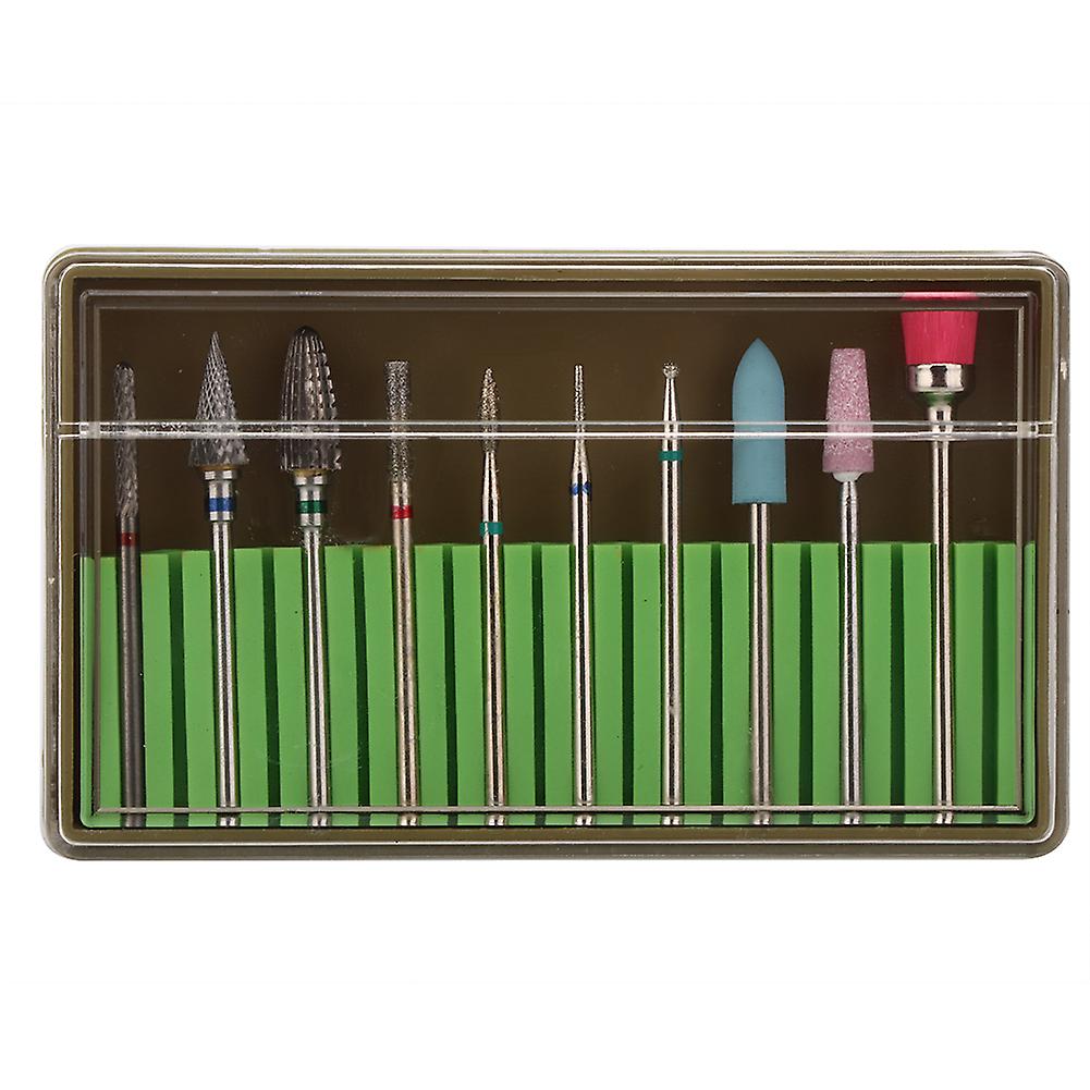10pcs Nail Drill Bits Set Replacement Nail Drill Machine Bits for Manicure Pedicure Accessory BH-05
