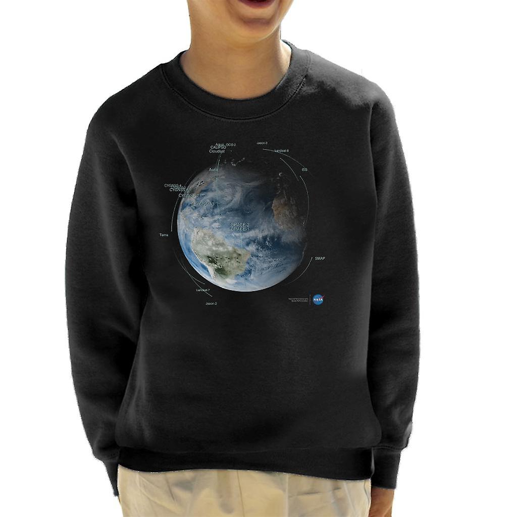NASA Satellite Orbit Paths Kid's Sweatshirt