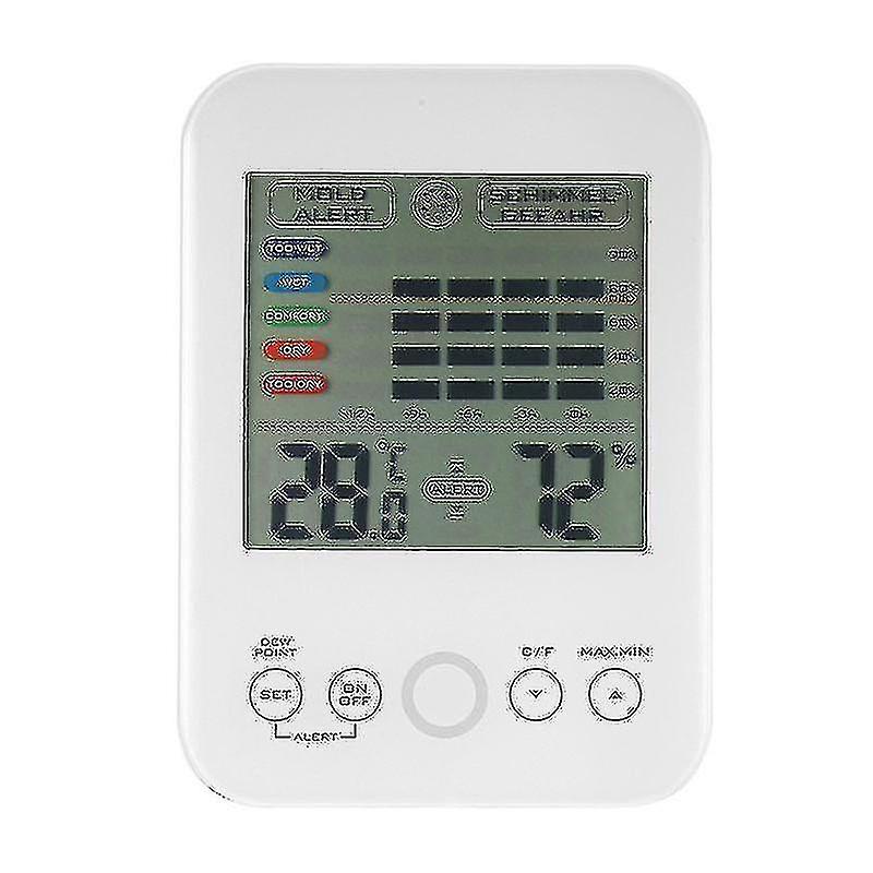 Schimmelalarm digitale hygrometer thermometer met schimmelalarm en LCD-scherm touch screen binnenthermometer en hygrometer 5-niveau schaal