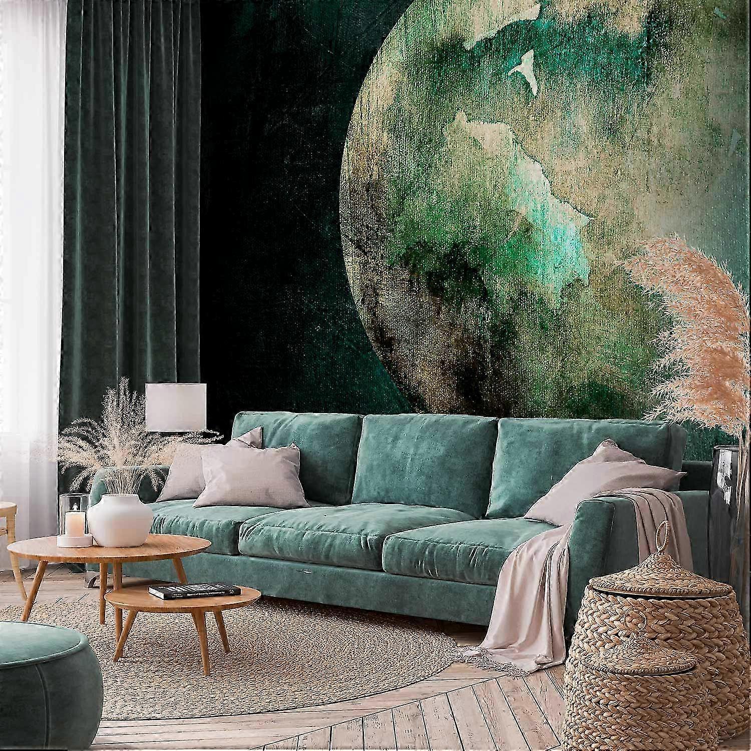 Selvklæbende vægmaleri - Grøn Pangea