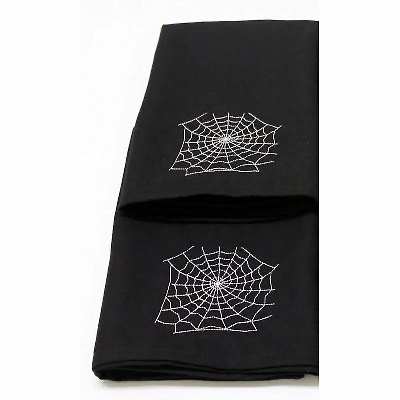 2 قطع أسود العنكبوت ويب منديل خدعة أو علاج سعيد عشية هالوين حزب عيد ميلاد مخيف صديق العائلة عشاء طاولة الديكور هدية