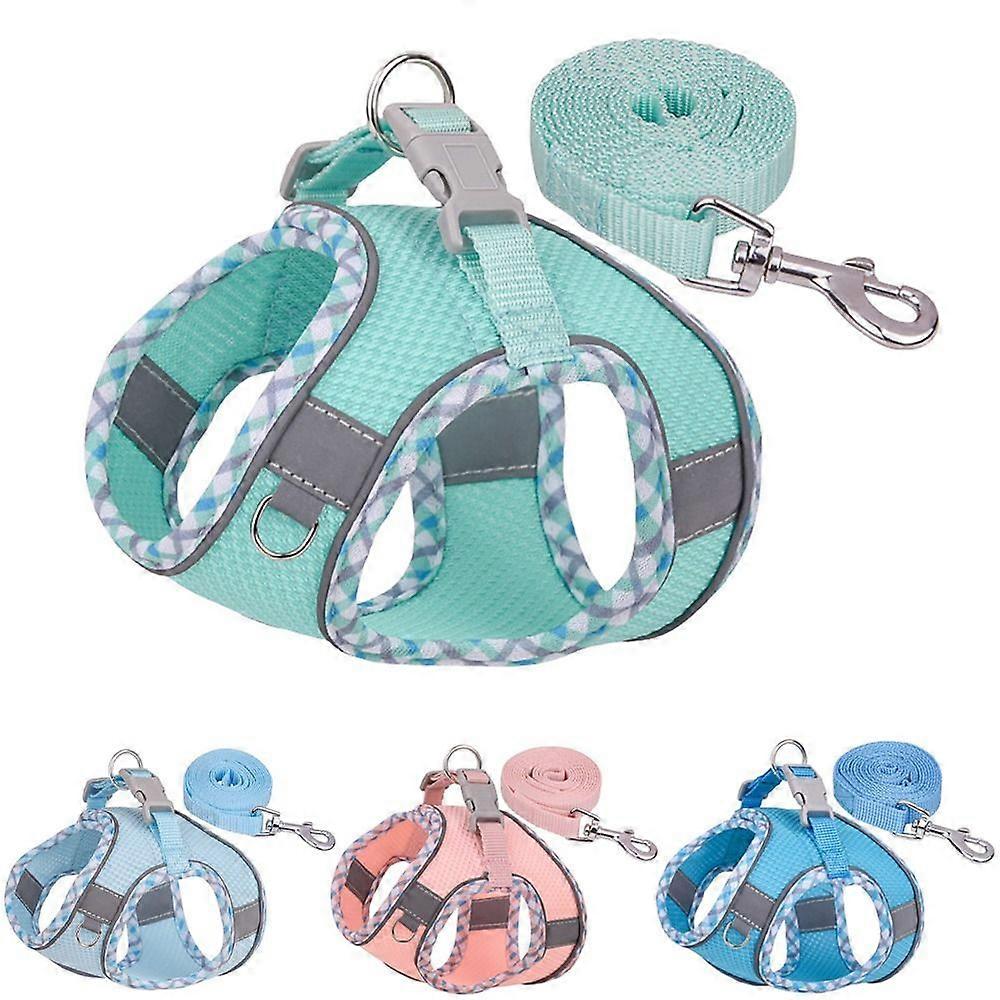 Plaid Training Easy Walk For Walking Dog Harness Puppy Harness And Leash Set No Pull Small Dog Harness