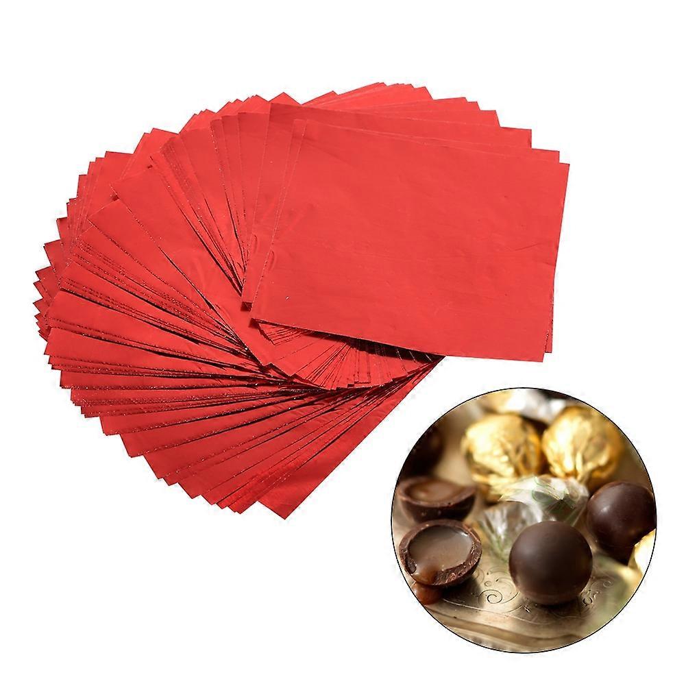100Pcs/Lot Square Candy Making Sweets Chocolate Lolly Foil Wrappers Paper 3" X 3" Red