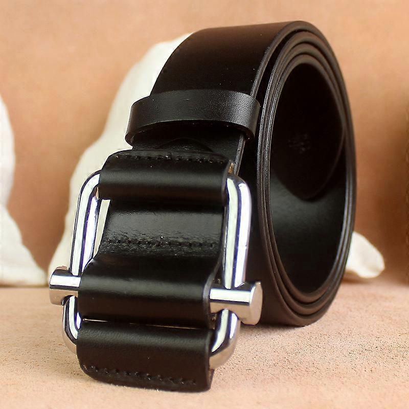 For Leather Male Cowboy Belt For Men High Quality Double Loop Buckle Jeans Belt Cowskin Casual Belts For Jeans