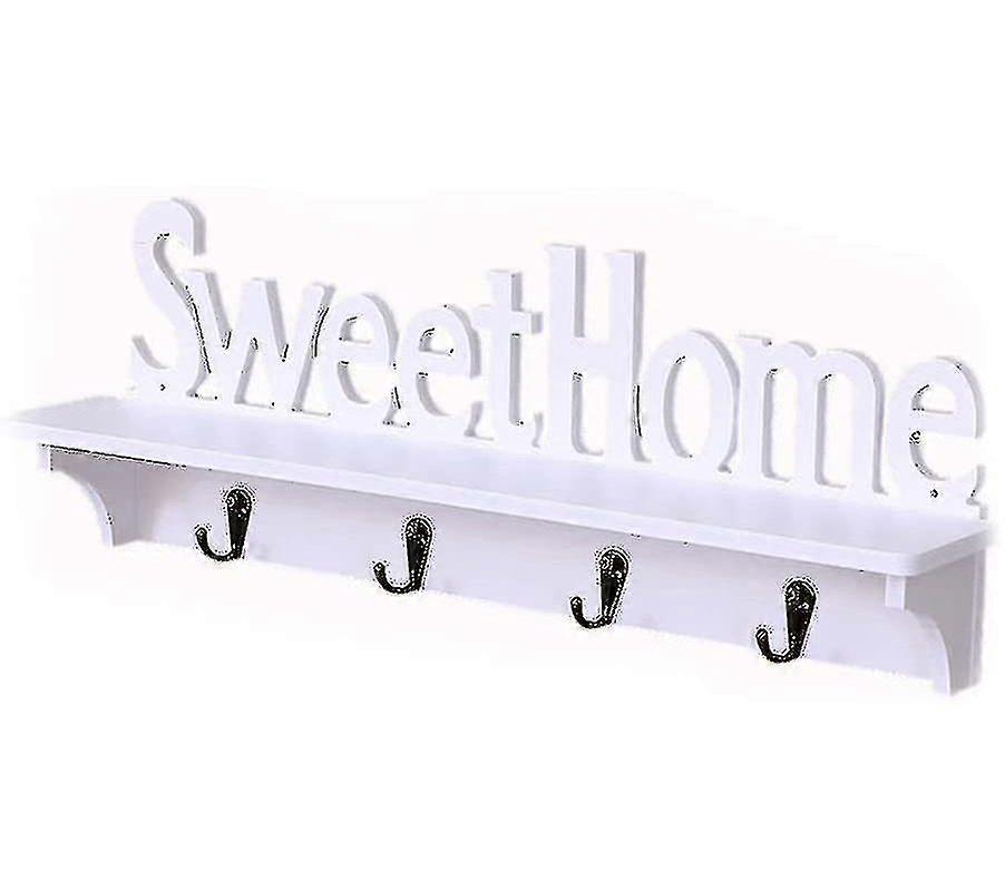 Key Rack With Shelf, Sweet Home Key Rack Key Board White Hook