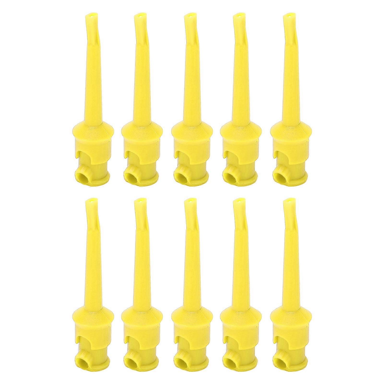10pcs J.30007 Multimeter Test Hook Clip Soldering Electronic Test Hook for Voltage Testing Routine Circuit TestingYellow