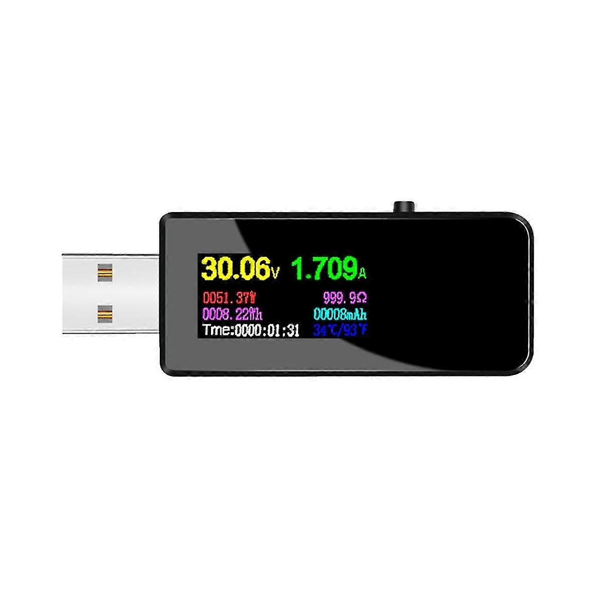 USB Tester DC Digital Voltmeter Ammeter Voltage Ammeter Detector Mobile Power Charger Indicator Black