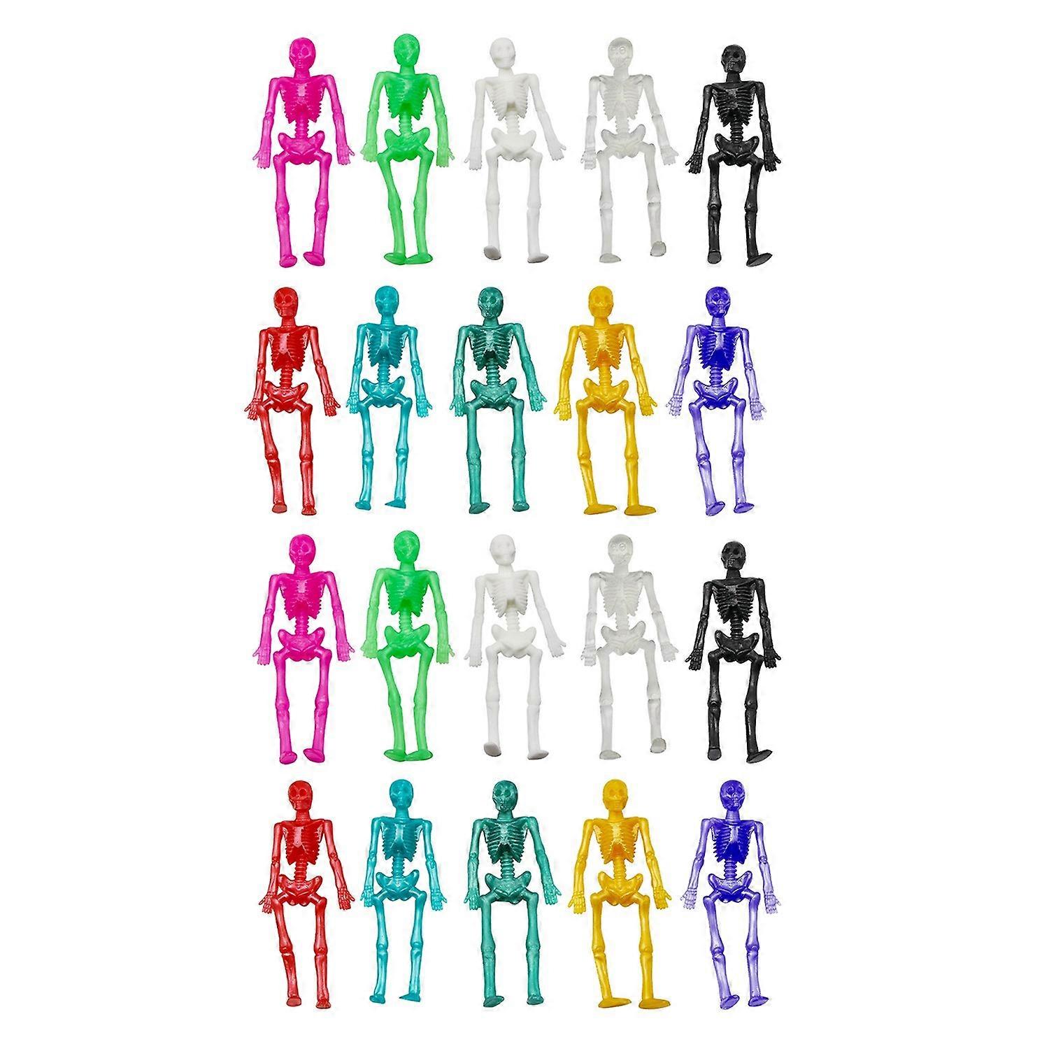 10/20/30Pcs Halloween Skeleton Stretch Toy Anxiety Stress Relief Portable Soft TPR High Elastic