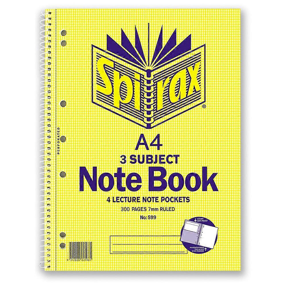 Spirax 599 A4 3-Subject Notebook (Pack of 5)