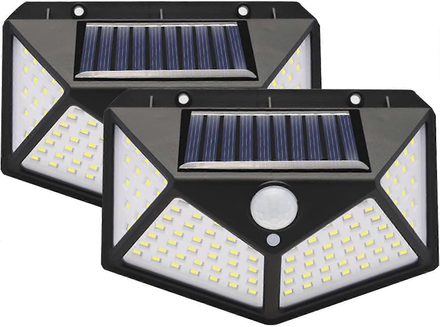 Solar Lights Outdoor 4 Pack/2Pack 100LED/3 Modes/270 Lighting Angle Motion Sensor Security Lights Wall Security Lights for Fence Yard Garden Patio Fro