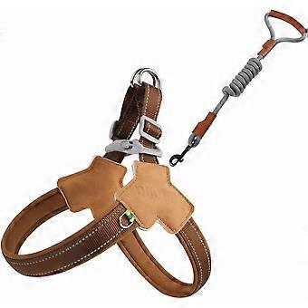 Hundesele og snorsæt, Anti Pull Step-in justerbar reflekterende vest Blød polstret Easy Pet brystrem med nylon reb Hundesnor til stor medium sm