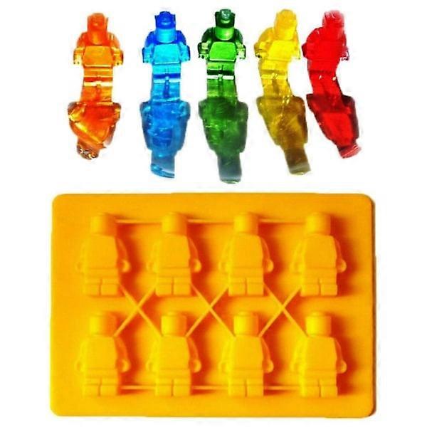 Ice/Chocolate/Jelly mold - Old men Bricks Building blocks Robot Orange