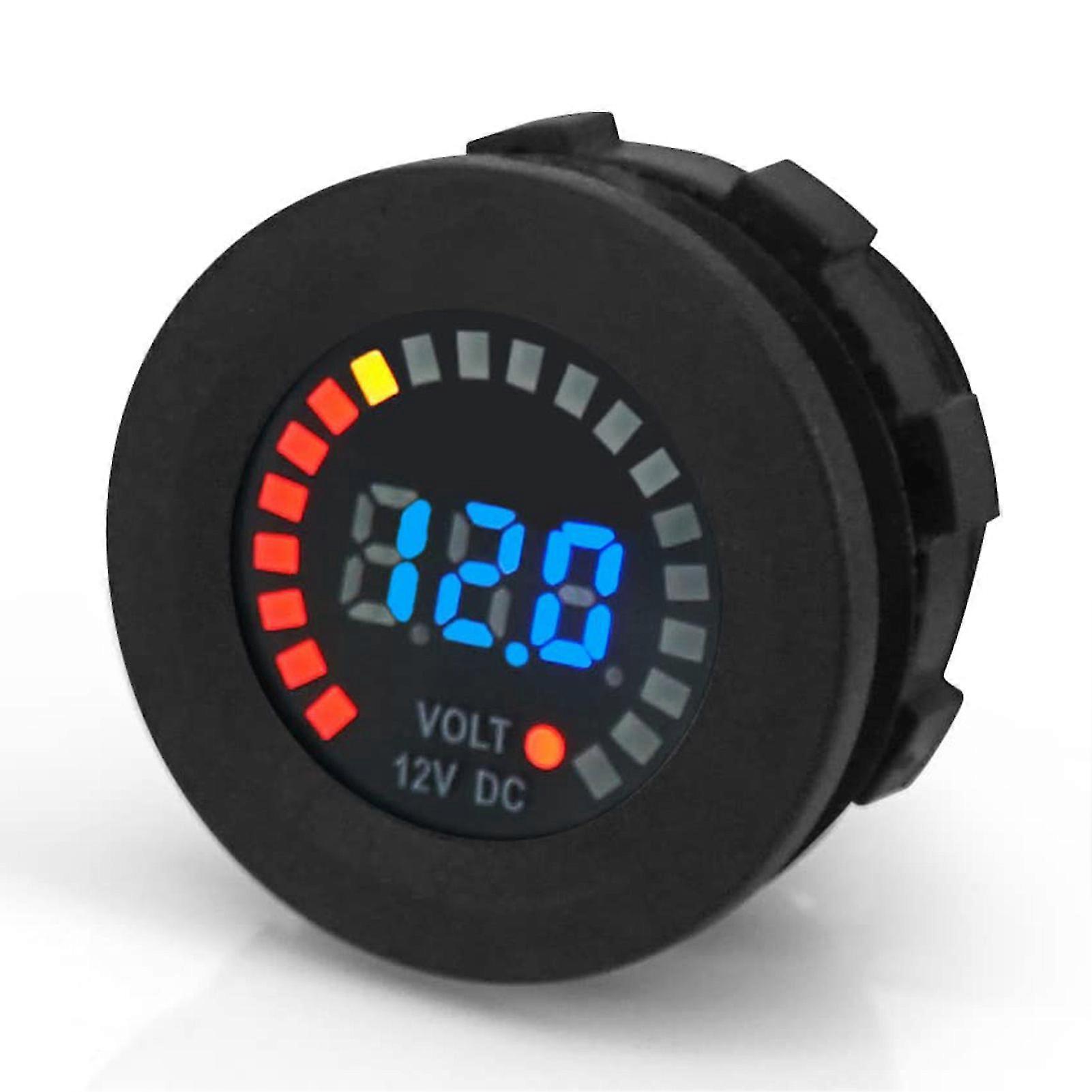Digital Round Panel Voltmeter Real-time Voltage Detection Suitable For Boat Marine Utv Car Camper