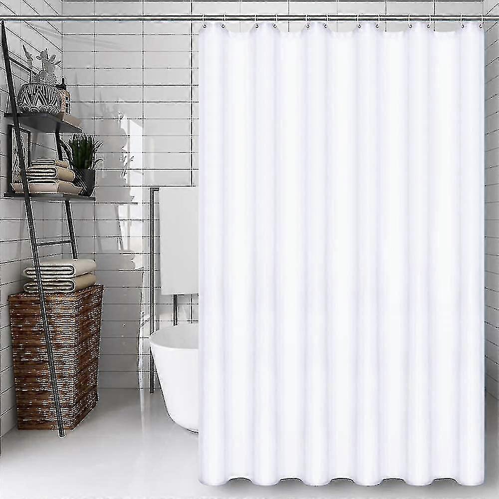 2024 White Shower Curtain, Mould Proof And Mildew Resistant Washable Polyester Bathroom Curtains W/12pcs Hooks (71x71inch,180x180cm)--