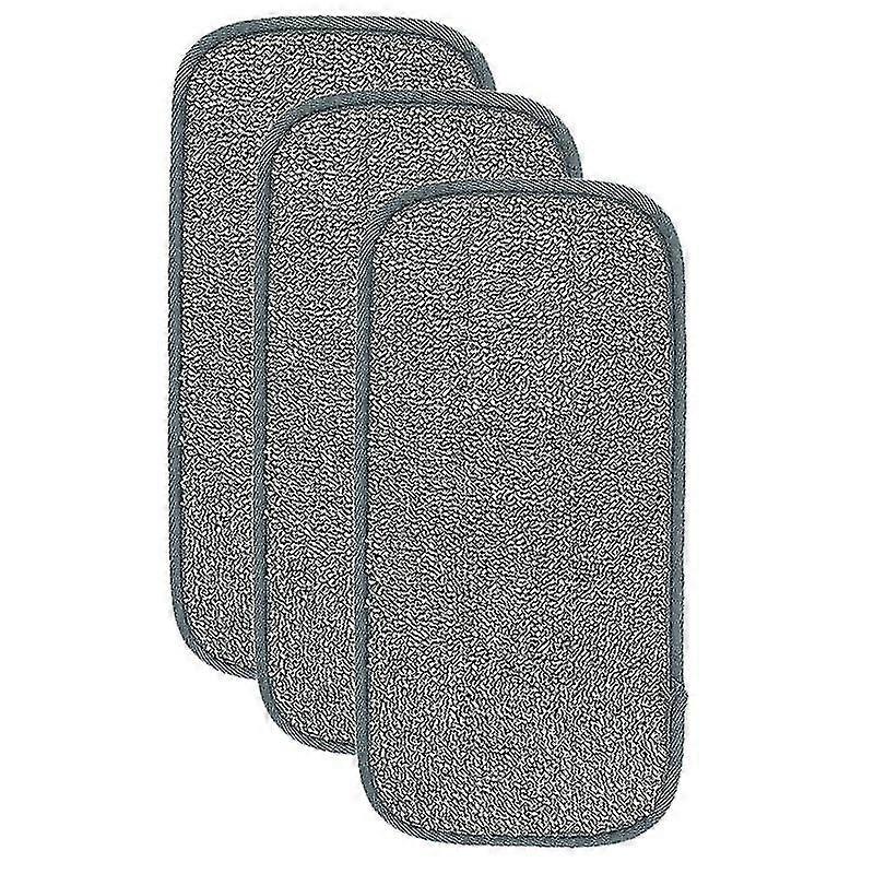 3pcs mop cloth,flat squeeze mop microfiber cleaning cloth,grey
