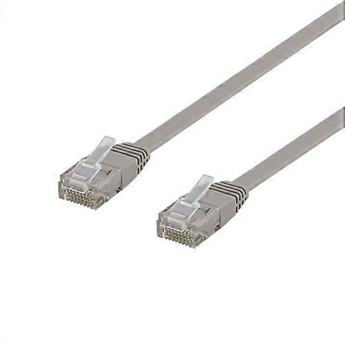 Cable de red Deltaco Flat Cat6, 2m, gris
