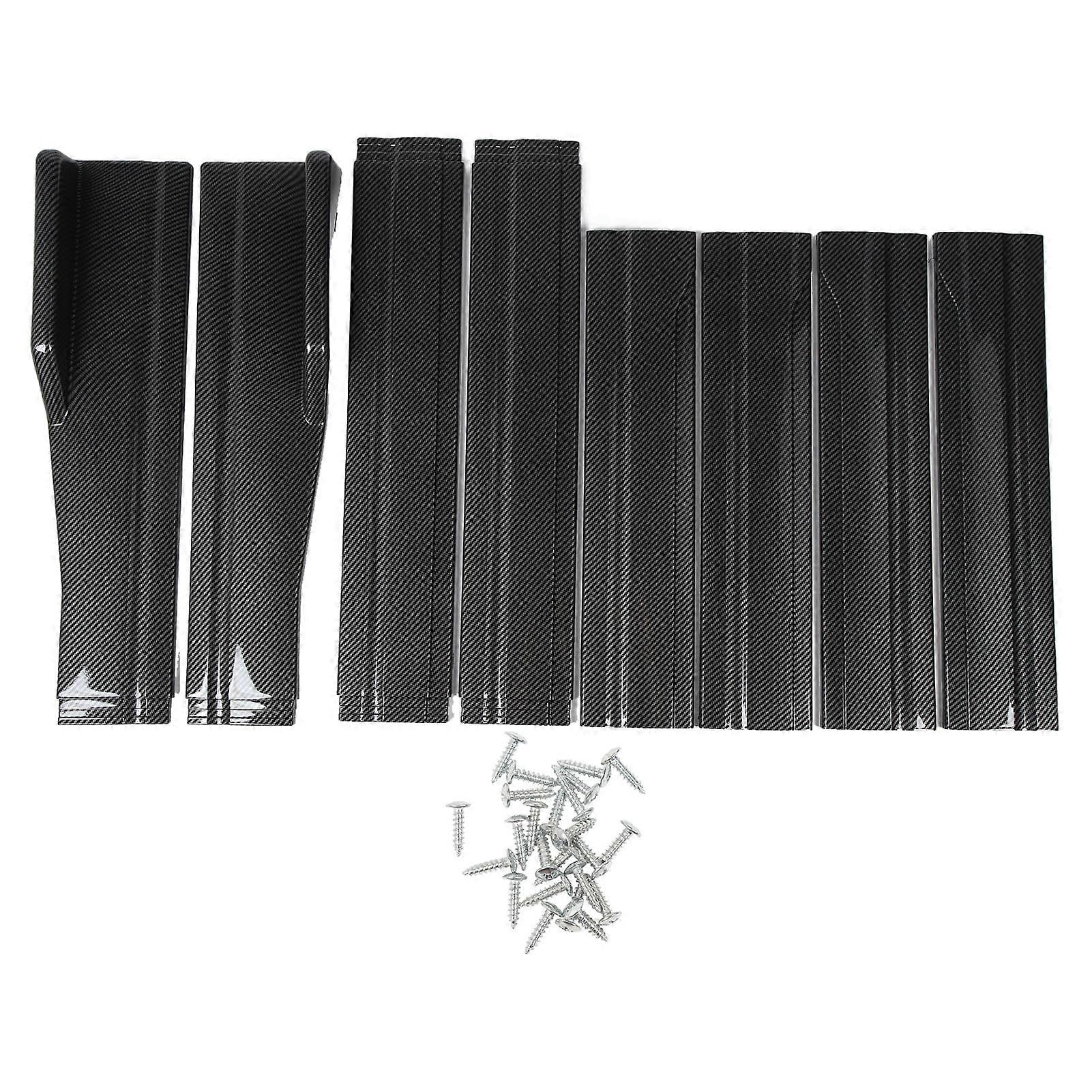 汽车侧裙 200 x 11cm 碳纤维式 4 节式左右侧裙分配器,适用于通用汽车