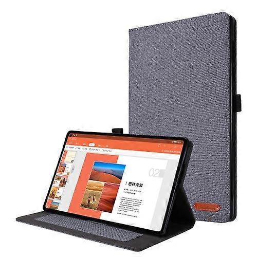 For Lenovo M10 Plus Horizontal Flip TPU + Fabric PU Leather Protective Case with Name Card Clip