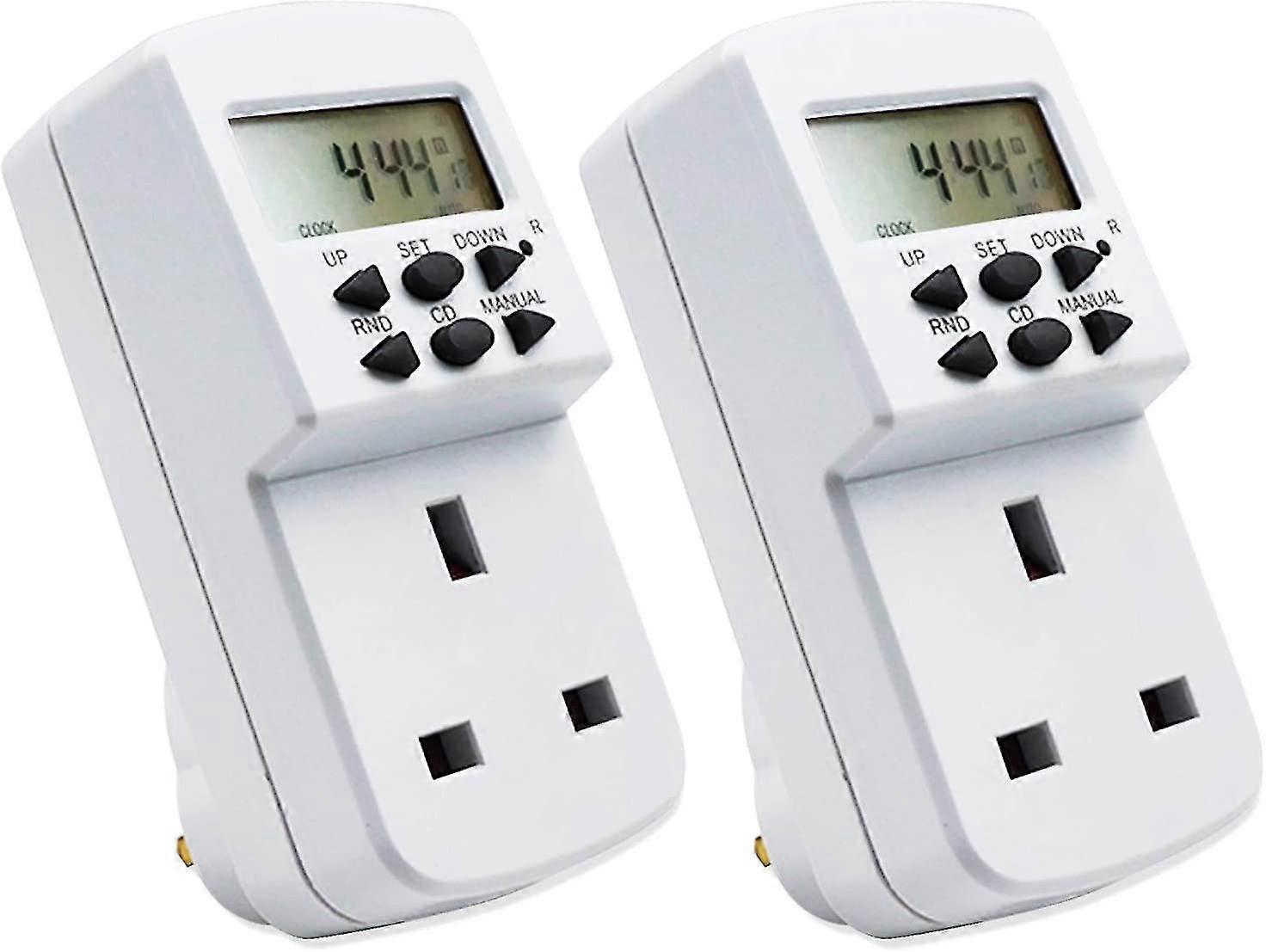 Electronic Digital Plug-in Timer. [2 Pack] Programmable Timer Socket With Lmell Lcd