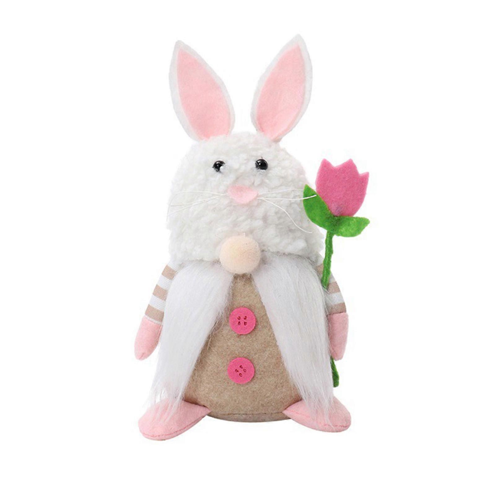 Cute Easter Bunny Plush Ornament Create Happy Easter Atmosphere for Table Home Festive Decor