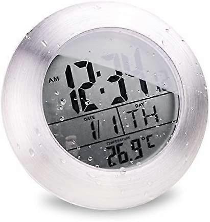 ZK-Waterproof Shower Clock, LCD Digital Timer Clock, Bathroom Clock Temperature Wall Clock