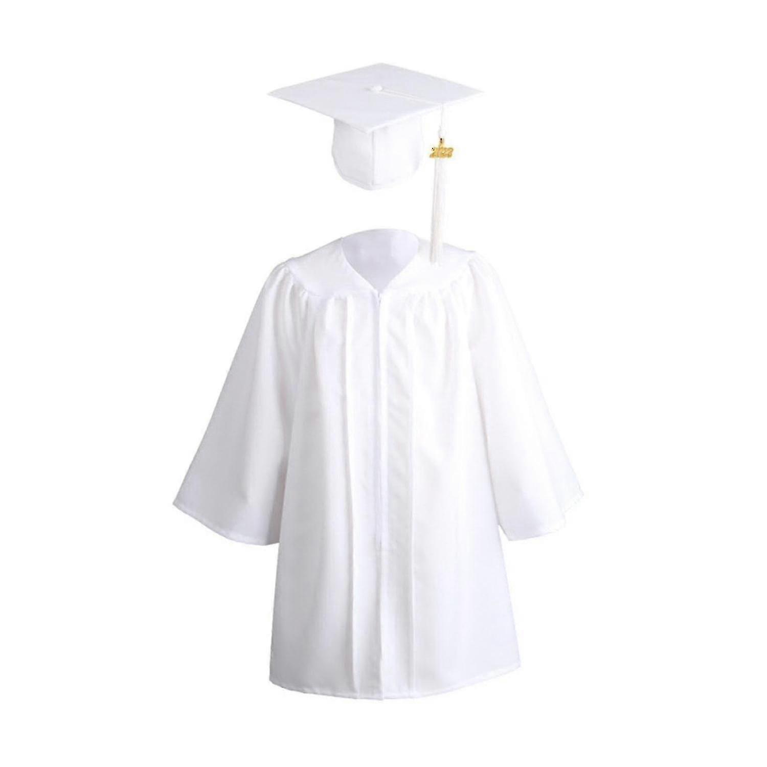 1 ensemble robe de graduation zipper avec chapeau Polyester Kid robe académique