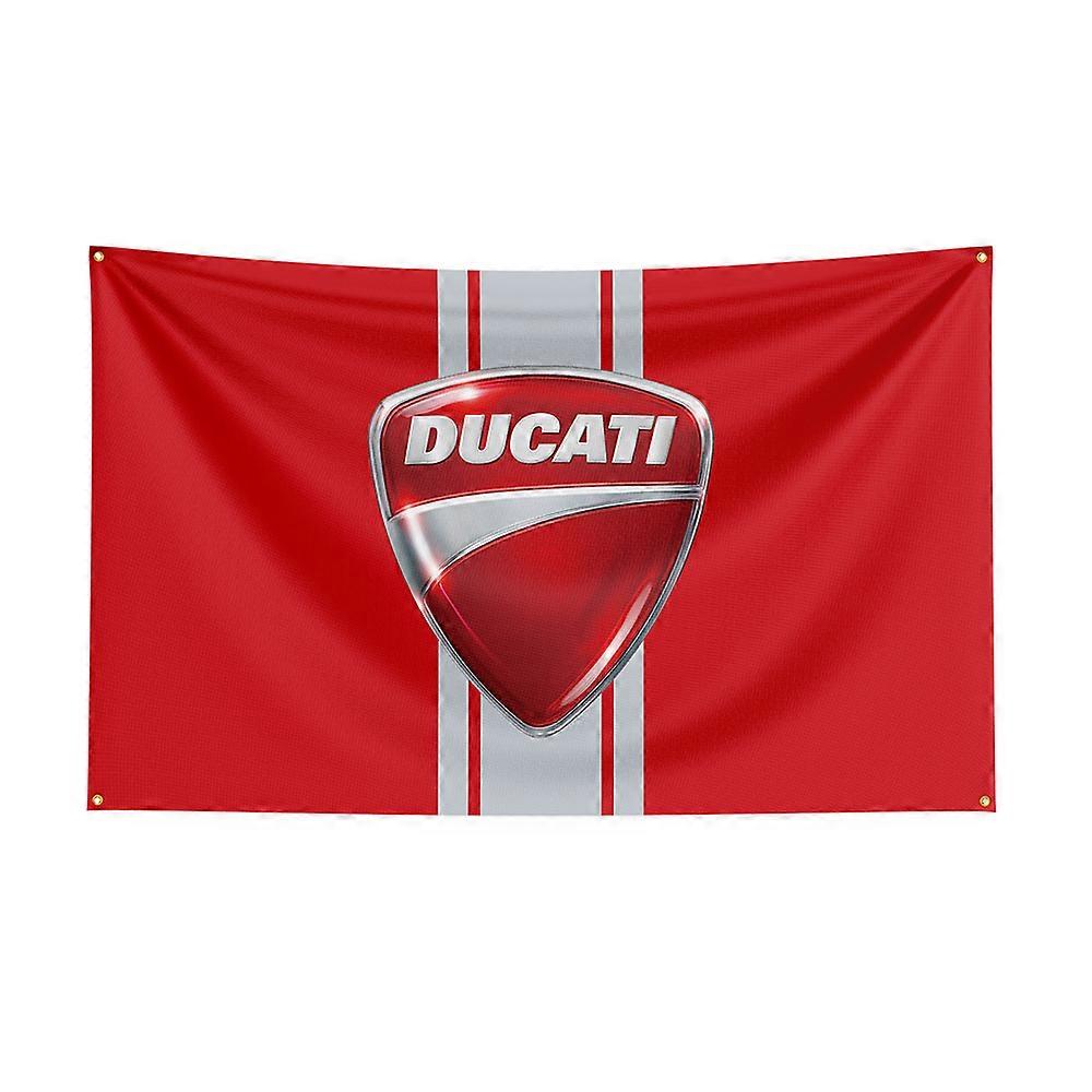 3x5 Ducatis Flag Polyester Printed Racing Motorcycle Banner For Decor