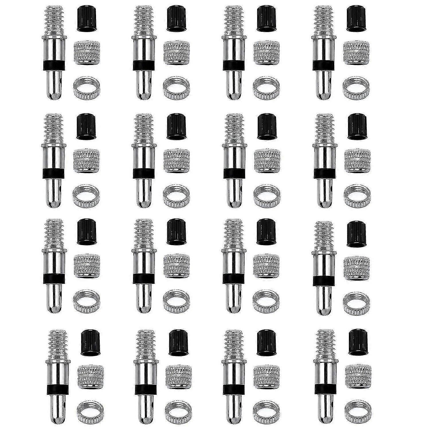 Bicycle Valve Adapter Replacement Set 16 Pieces Valve Caps Valve Core