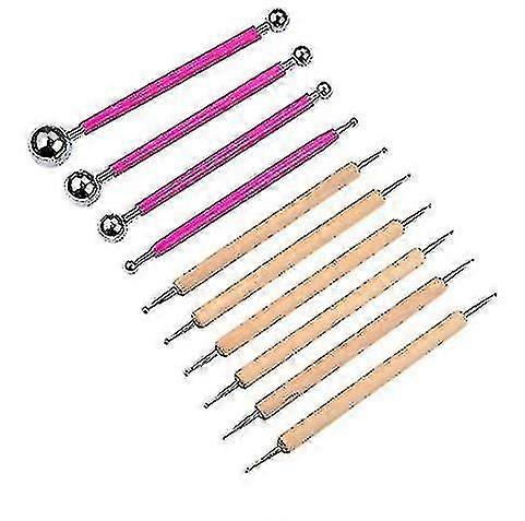 10pcs Dotting Tools Ball Styluses For Rock Painting, Pottery Clay Modeling Embossing Art Mandala