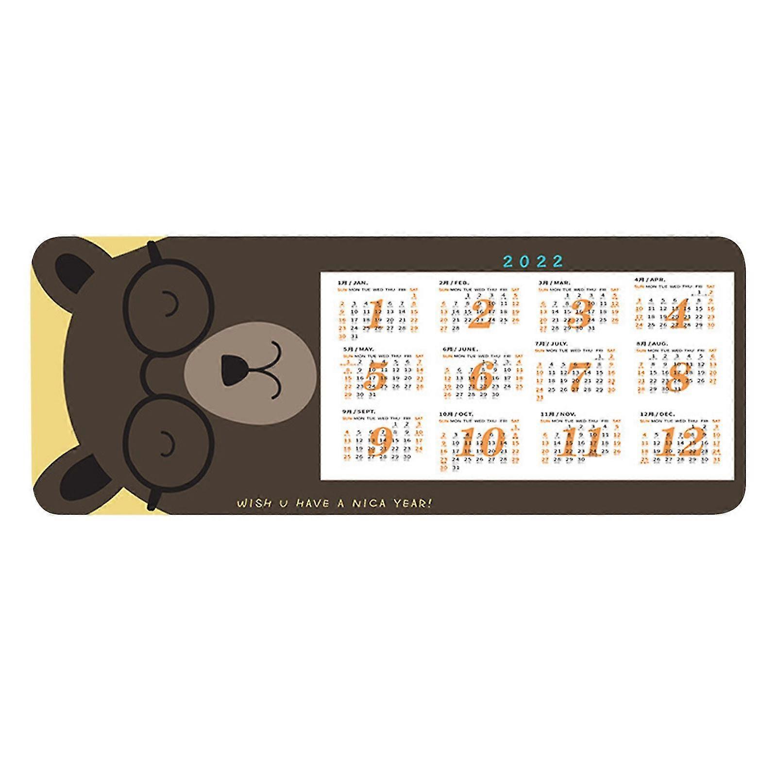 Mouse Pad Calendar Rectangle Non-slip Rubber Mouse Mat For Computer Desk Laptop Office