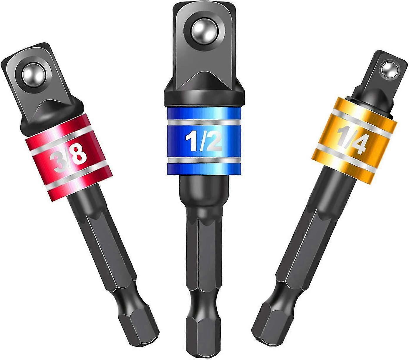 1/4", 1/2", 3/8" hex to square adapter