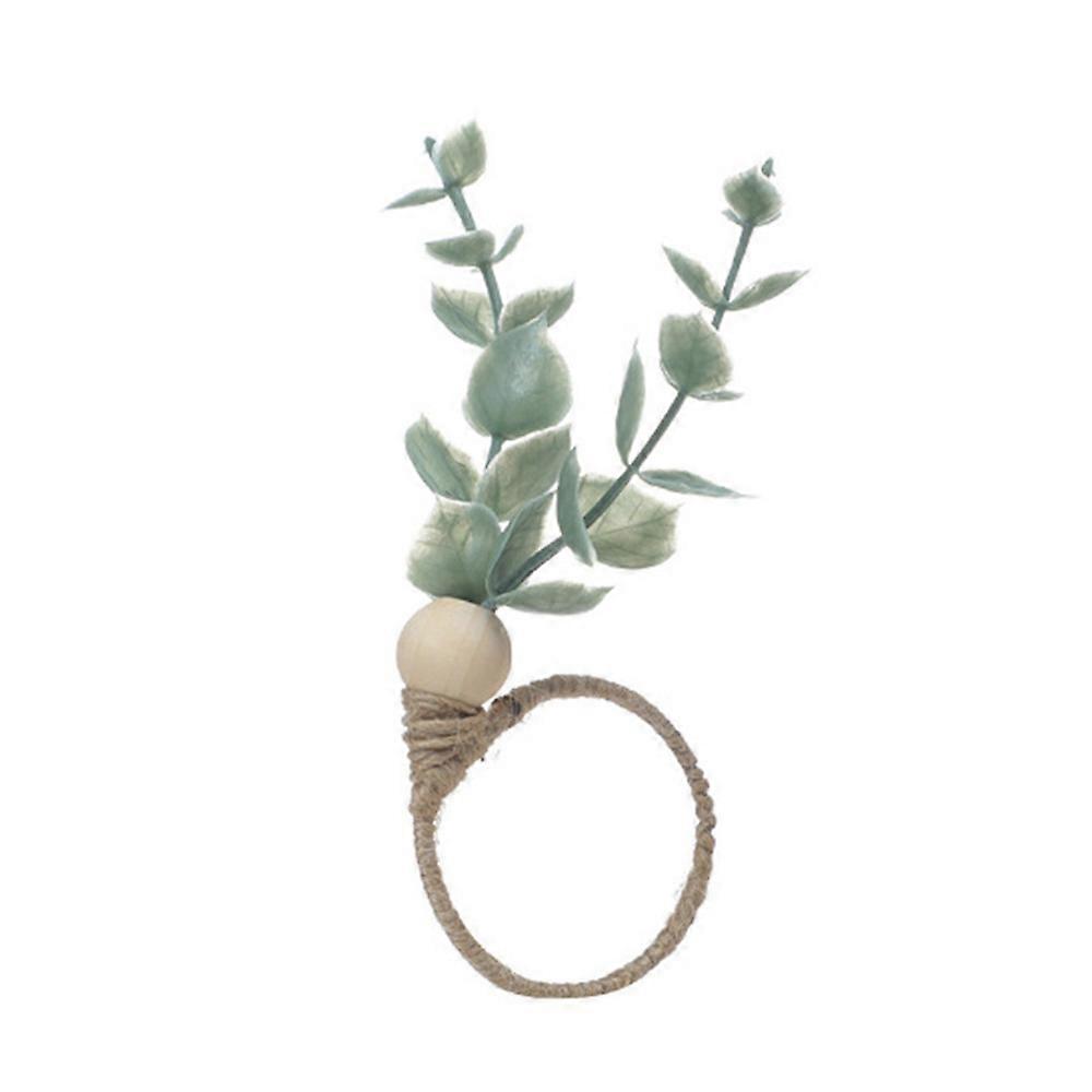 Easter Wooden Napkin Rings Boho Leaf Wood Bead Napkin Ring Holder Easter Table Decoration