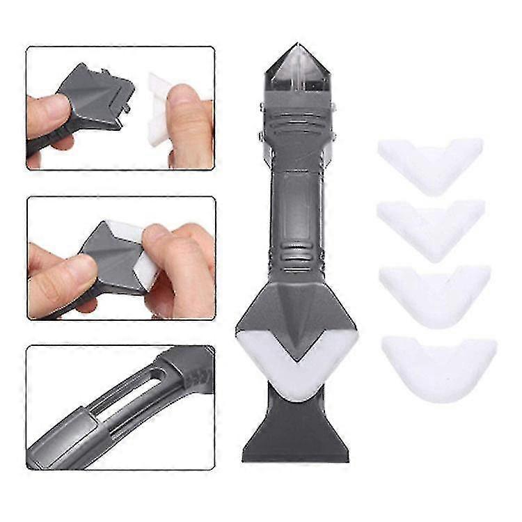 3in1 Silicone Remover Scraper Caulk Finisher Sealant Nozzle Scraper Set