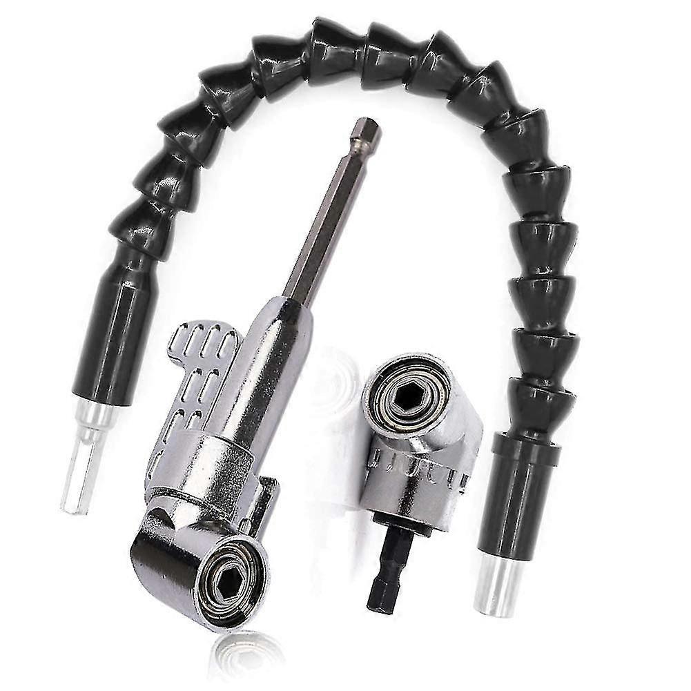 Right Angle Bit And Flex Angle Extension Kit, 105 Degree Right Angle Screwdriver 1/4" Hex Shank Bit