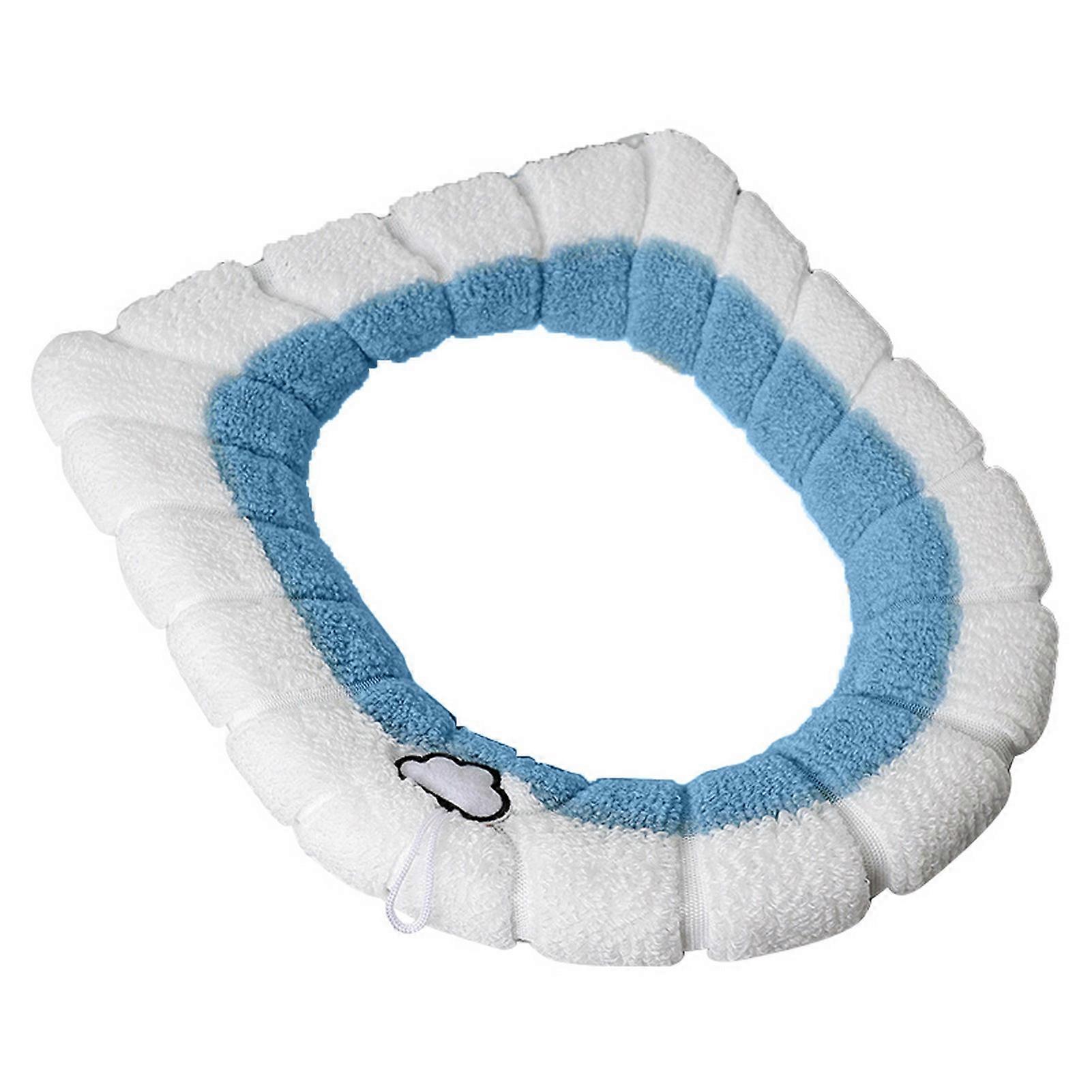 Toilet Seat Cushion Super Soft Washable Friendly to Skin Non-Fading Breathable Keep Warm Polyester Bathroom Thickened Non-Slip Toilet Seat Pad with Li