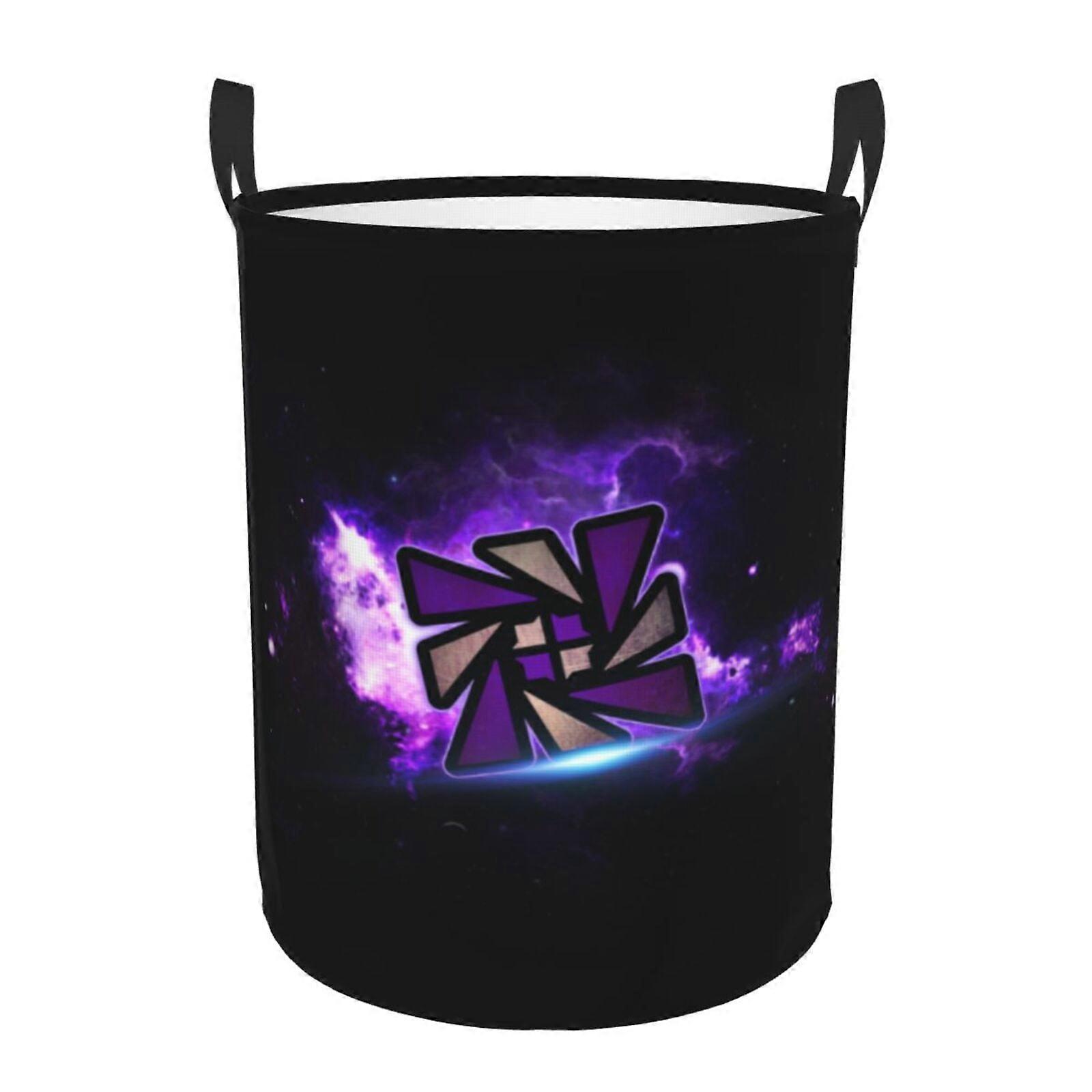 Geometry Dash 3d Graphic Flame Laundry Basket Fire Flame Clothes Hamper Storage With Handle-SYS28826