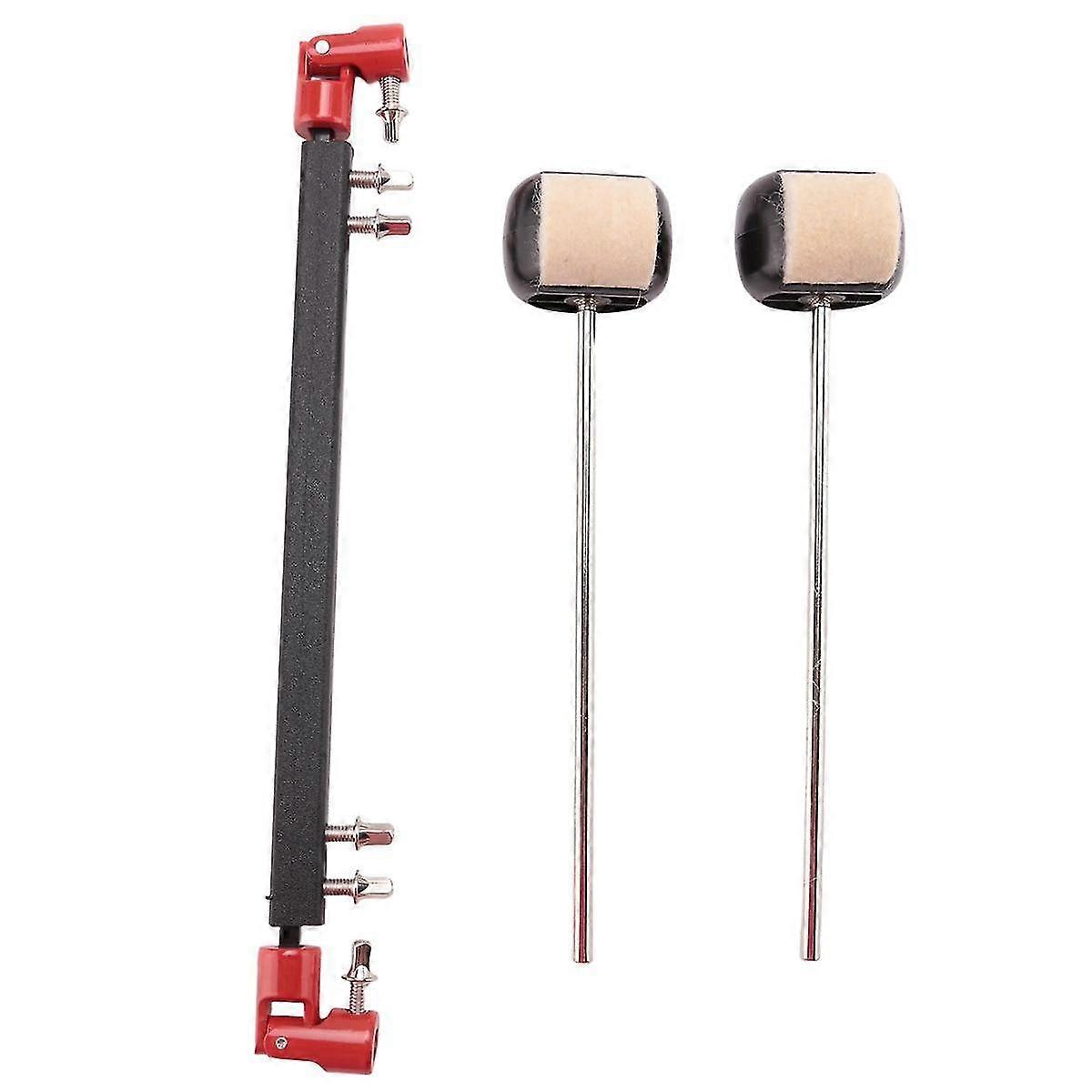 Double Drum Drive Shaft Connecting Bar Bass Drum Pedal Linkage With 2 Flat Head Drum Hammers For Dr