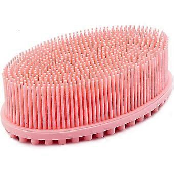 silikon kroppsborste tillbaka scrubber (rosa)