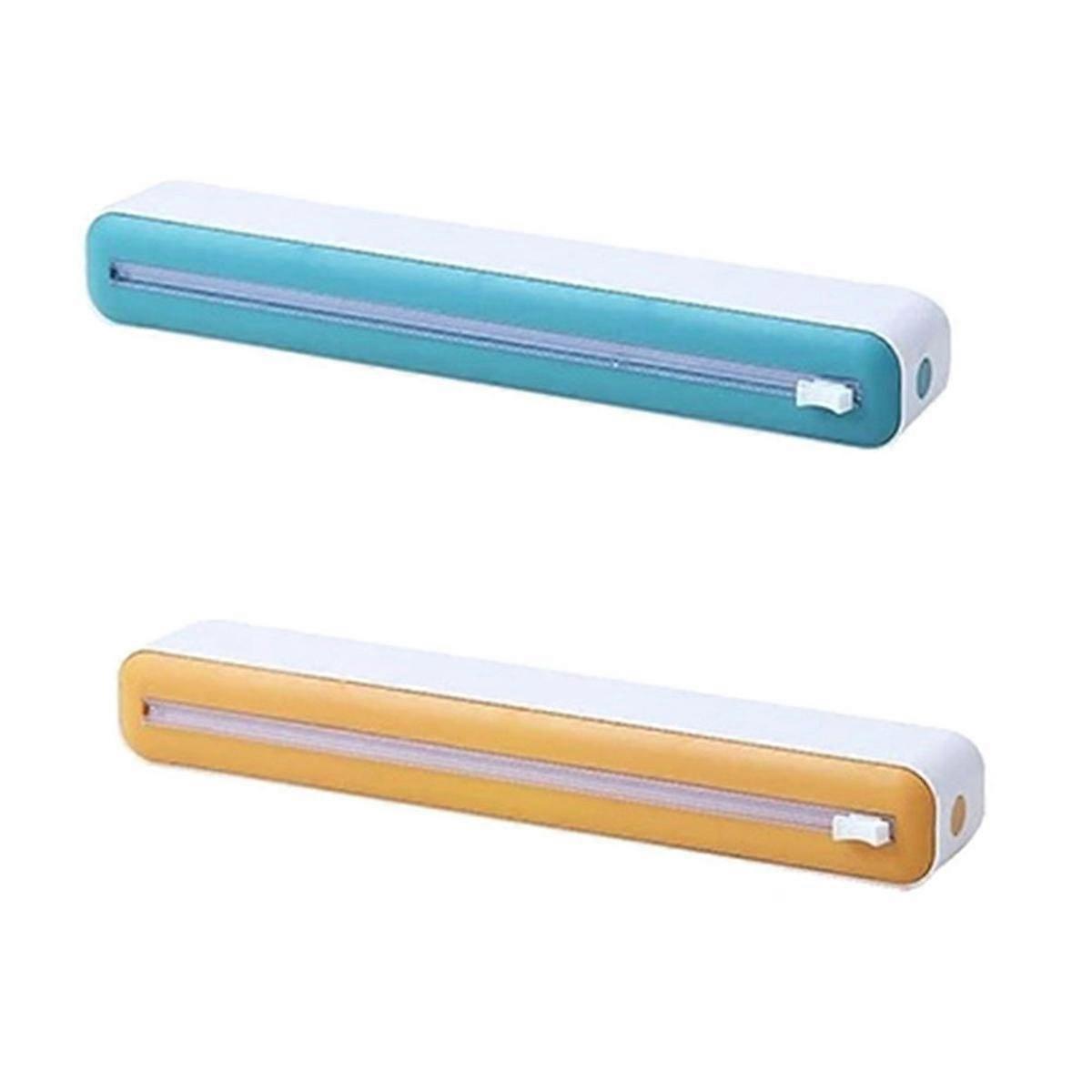 Magnetic Refillable Plastic Wrap Dispenser with Cutter, Tin Aluminum Foil Dispenser Cutter, Film Wr