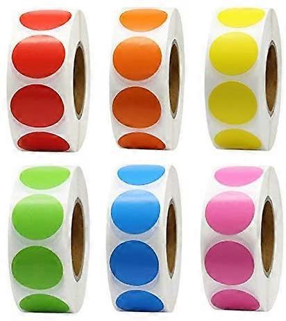 1" round label removable colour coded dot stickers, 500 labels per roll(Green)