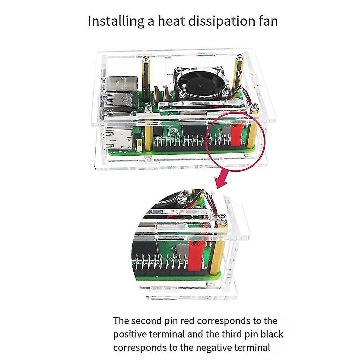 For 5 Acrylic Case+heat Sink With Cooling Fan Transparent Shell Protective Case For Pi 5