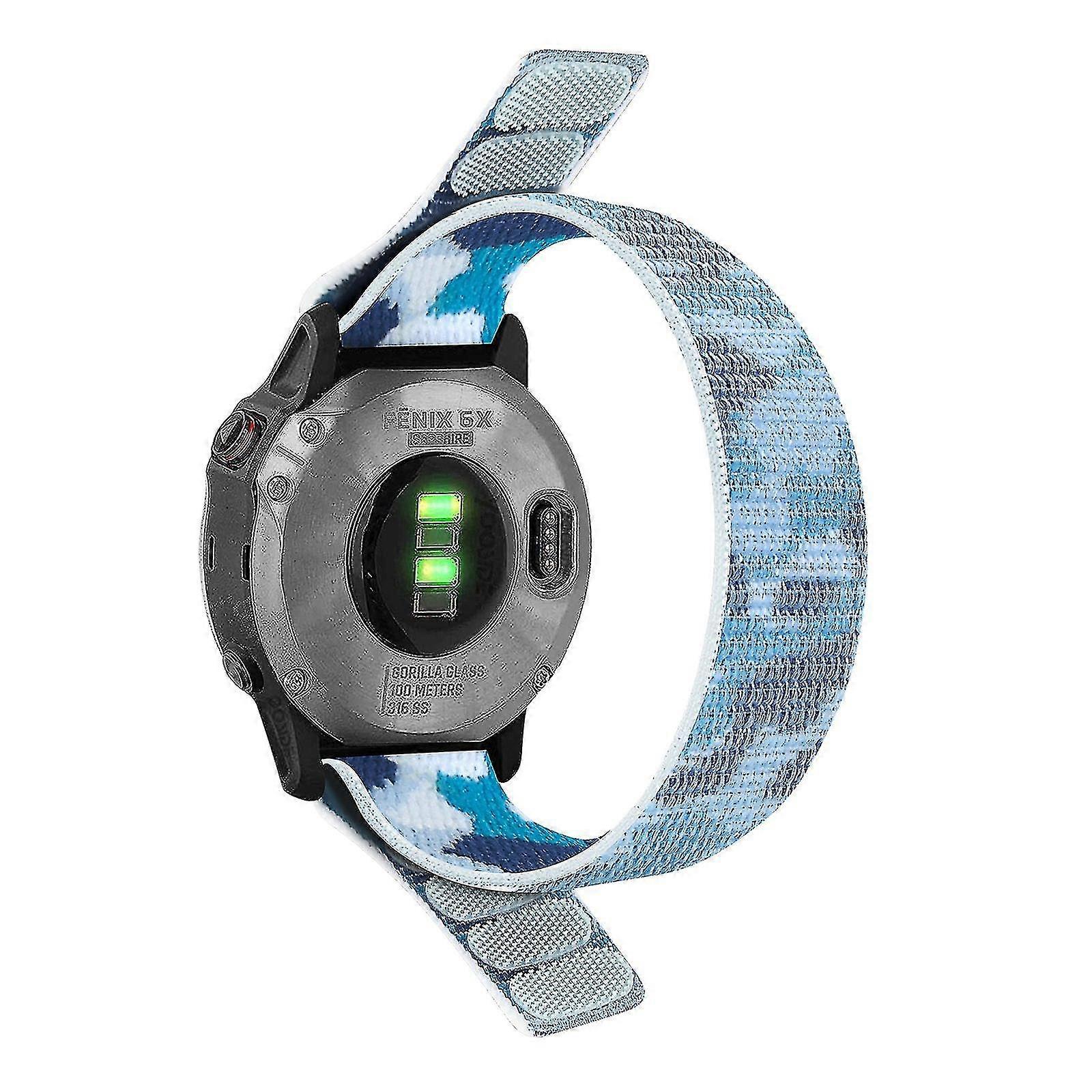 For Garmin Descent G1 / Fenix 7 / 6 Pro / 5 Plus Nylon Watch Band Adjustable Sport Loop Strap Wristband Replacement Bracelet