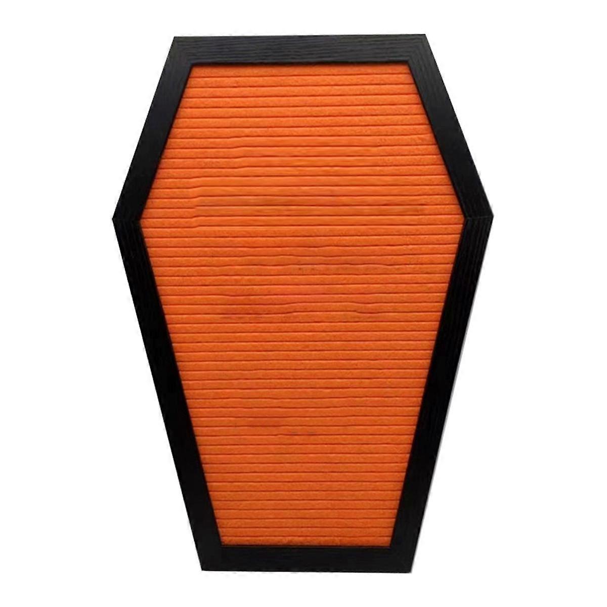 Coffin Letter Board with Ghost and Seasons Emojis on Wooden Frame, Halloween Decoration Gothic Deco