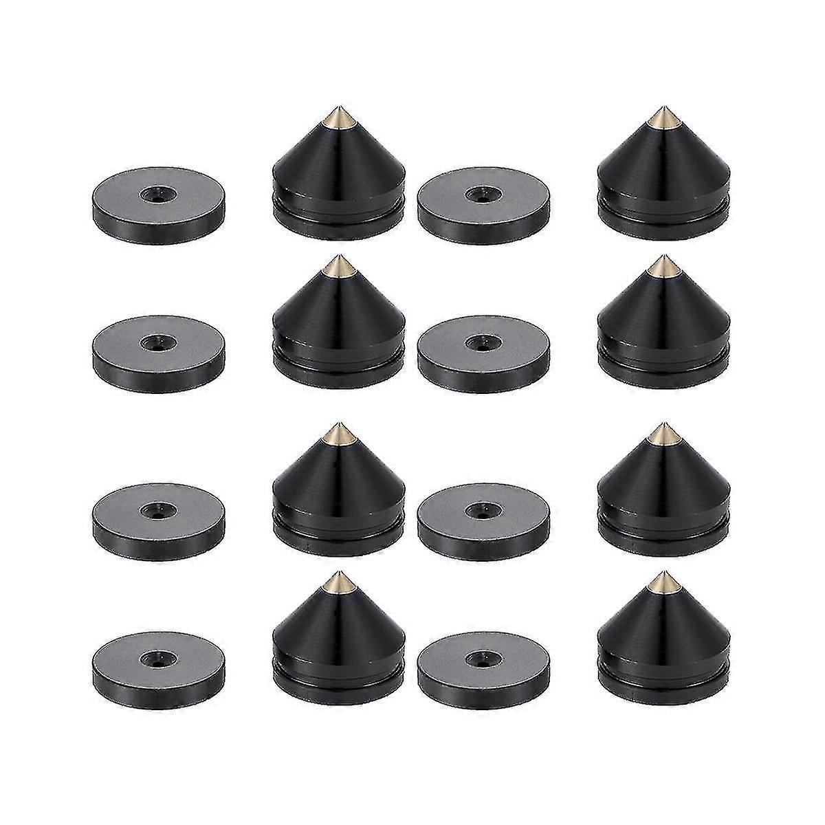 8 Set Speaker Stand Feet Foot Pad Metal Spikes Cone Floor Foot Nail Black