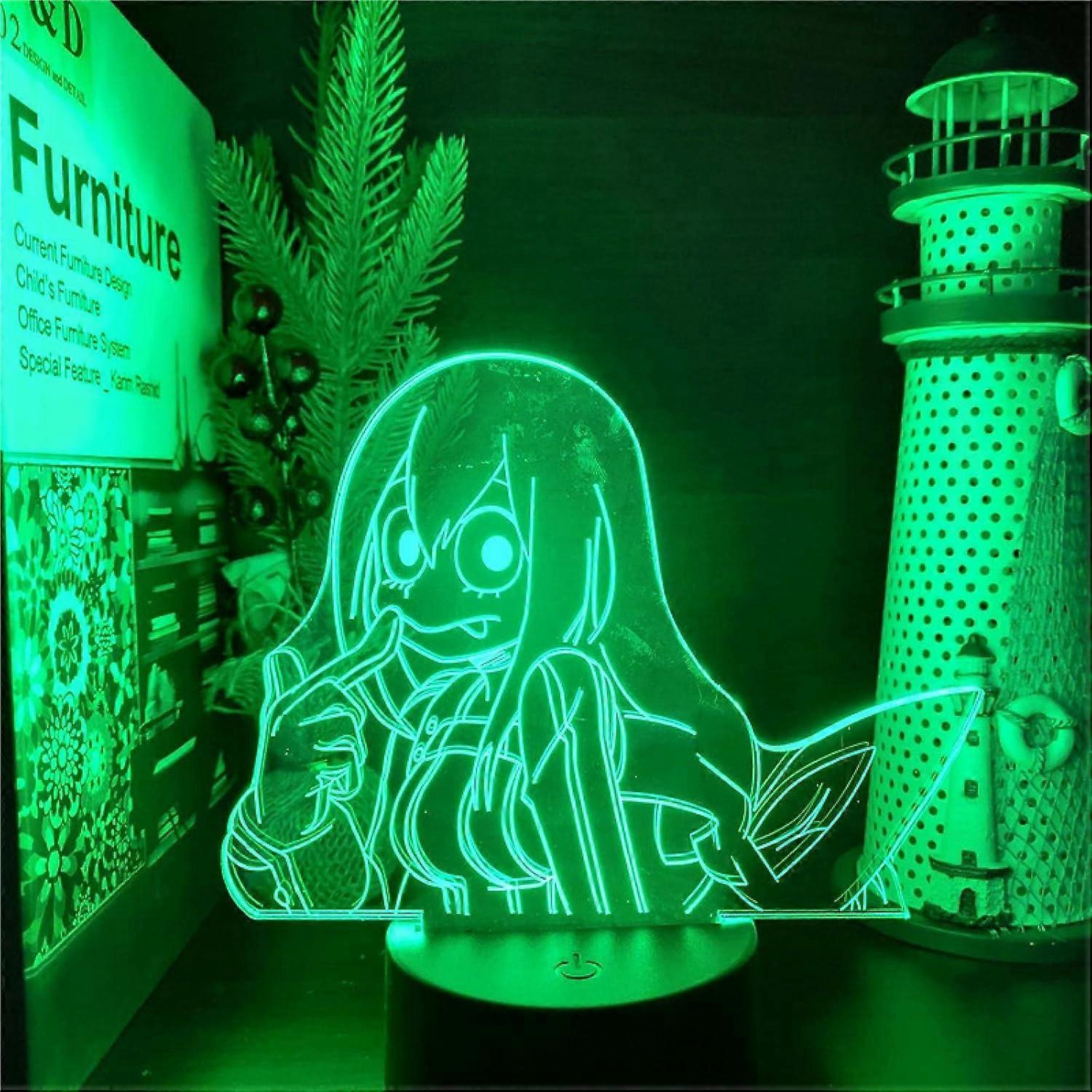 Boku no Hero Academia Froppy Asui Tsuyu Lampa anime Lampki nocne LED My Hero Academia 3D Visual Light Lampara na prezent świąteczny