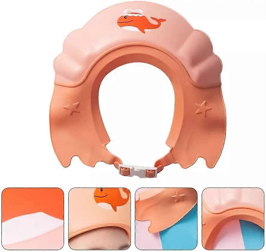 Cap with adjustable protective visor, bath and shower, for baby (orange)