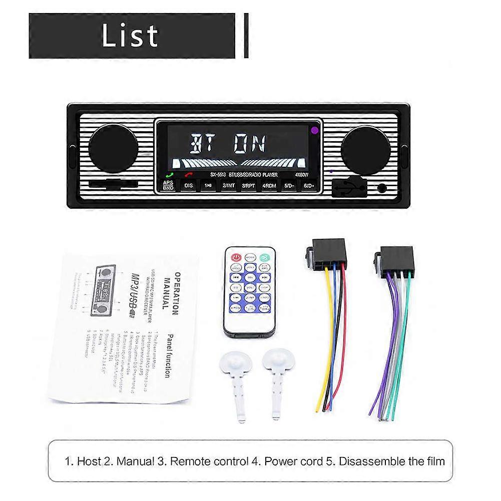 Car Mp3 Player HD FM Radio Bluetooth-compatible Hands-free Call U Disk Card Aux Radio With Remote Control